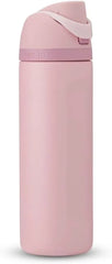 Owala Stainless Steel Water Bottle, 24 Oz, Rose Quartz Pink, Flip-Top Lid