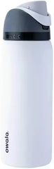 Owala FreeSip Water Bottle, White (Sleek), Stainless Steel, 32 fl oz, with Integrated Straw