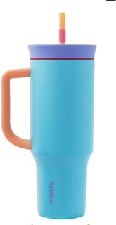 Owala 40 oz.| Stainless Steel Triple Layer Insulated Travel Tumbler with Spill Resistant Lid, Straw, and Carry Handle | BPA Free | In Bloom Blue