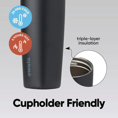 Owala SmoothSip Slider Insulated Travel Coffee Cup 20 oz Very Very Dark