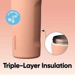 Owala FreeSip Kids Stainless Steel Water Bottle 16 oz Peach of Mind