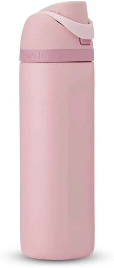 Owala Stainless Steel Water Bottle, 24 Oz, Rose Quartz Pink, Flip-Top Lid