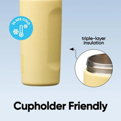 Owala FreeSip Kids Stainless Steel Water Bottle 16 oz Butter Half