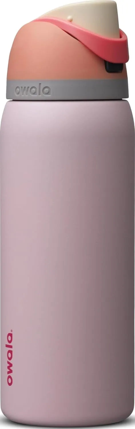 Owala FreeSip Stainless Steel Water Bottle 32 oz Orange/Pink (Peachy Rose)