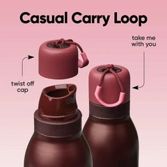 Owala FreeSip Twist Stainless Steel Water Bottle 24 oz Black Cherry