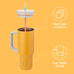 Owala Tumbler Stainless Steel Water Bottle 40 oz Tropical