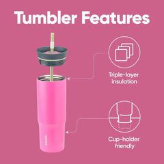 Owala Tumbler Stainless Steel Water Bottle 24 oz Watermelon Breeze
