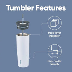 Owala Tumbler Stainless Steel Water Bottle 24 oz The Great Blue