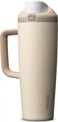 Owala FreeSip Tumbler Stainless Steel Water Bottle 30 oz Lightly Toasted