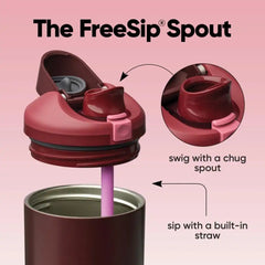 Owala FreeSip Tumbler Stainless Steel Water Bottle 40 oz Black Cherry