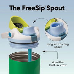 Owala FreeSip Sway Insulated Stainless Steel Water Bottle with Two-Way Spout, Built-In Straw and Bucket Handle, Made for Travel, School, and Sports, BPA Free, Leak Proof, 30 oz, Putting Green